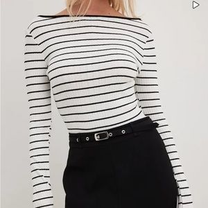 NA-KD Deep Back Stripe Top